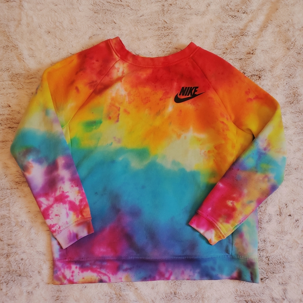 Nike Hand Dyed Sweatshirt Crewneck Rainbow